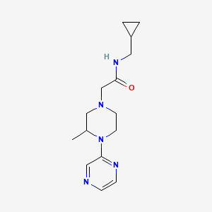molecular formula C15H23N5O B7311640 N-(cyclopropylmethyl)-2-(3-methyl-4-pyrazin-2-ylpiperazin-1-yl)acetamide 