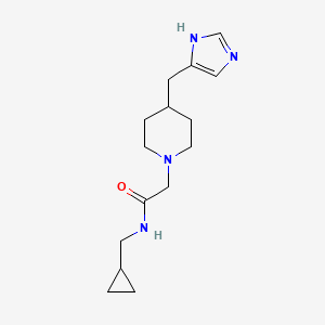 molecular formula C15H24N4O B7311655 N-(cyclopropylmethyl)-2-[4-(1H-imidazol-5-ylmethyl)piperidin-1-yl]acetamide 
