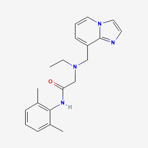 molecular formula C20H24N4O B7311700 N-(2,6-dimethylphenyl)-2-[ethyl(imidazo[1,2-a]pyridin-8-ylmethyl)amino]acetamide 