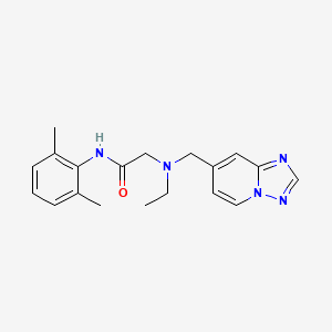 molecular formula C19H23N5O B7311725 N-(2,6-dimethylphenyl)-2-[ethyl([1,2,4]triazolo[1,5-a]pyridin-7-ylmethyl)amino]acetamide 