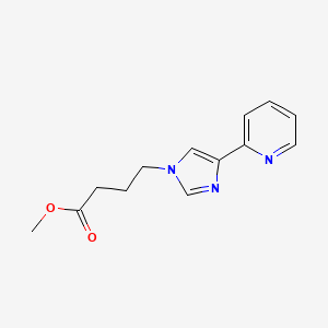 molecular formula C13H15N3O2 B7311775 Methyl 4-(4-pyridin-2-ylimidazol-1-yl)butanoate 