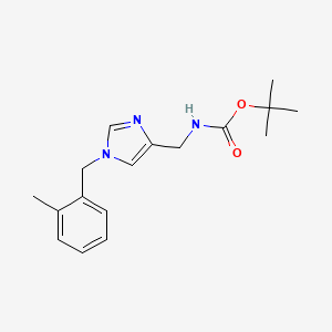 molecular formula C17H23N3O2 B7311784 tert-butyl N-[[1-[(2-methylphenyl)methyl]imidazol-4-yl]methyl]carbamate 