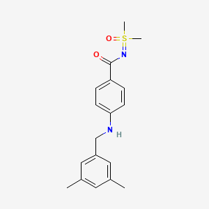 molecular formula C18H22N2O2S B7311853 N-[dimethyl(oxo)-lambda6-sulfanylidene]-4-[(3,5-dimethylphenyl)methylamino]benzamide 