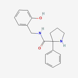 molecular formula C18H20N2O2 B7311912 N-[(2-hydroxyphenyl)methyl]-2-phenylpyrrolidine-2-carboxamide 