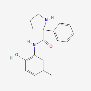 molecular formula C18H20N2O2 B7311913 N-(2-hydroxy-5-methylphenyl)-2-phenylpyrrolidine-2-carboxamide 