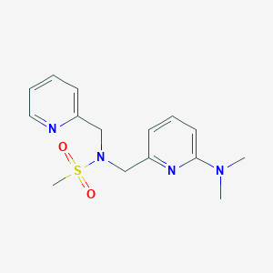 molecular formula C15H20N4O2S B7311939 N-[[6-(dimethylamino)pyridin-2-yl]methyl]-N-(pyridin-2-ylmethyl)methanesulfonamide 