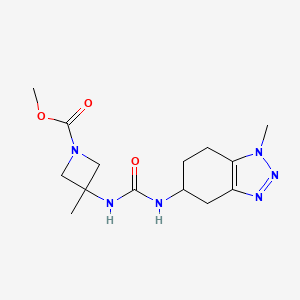 molecular formula C14H22N6O3 B7311983 Methyl 3-methyl-3-[(1-methyl-4,5,6,7-tetrahydrobenzotriazol-5-yl)carbamoylamino]azetidine-1-carboxylate 