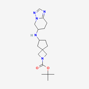 molecular formula C18H29N5O2 B7312005 Tert-butyl 6-(5,6,7,8-tetrahydro-[1,2,4]triazolo[1,5-a]pyridin-6-ylamino)-2-azaspiro[3.4]octane-2-carboxylate 