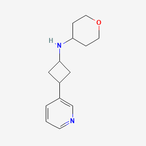 molecular formula C14H20N2O B7312041 N-(3-pyridin-3-ylcyclobutyl)oxan-4-amine 