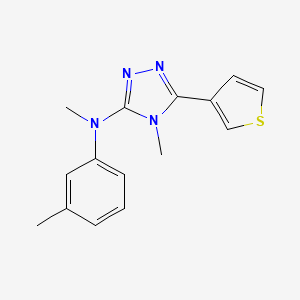 molecular formula C15H16N4S B7312089 N,4-dimethyl-N-(3-methylphenyl)-5-thiophen-3-yl-1,2,4-triazol-3-amine 