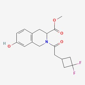 molecular formula C17H19F2NO4 B7312140 methyl 2-[2-(3,3-difluorocyclobutyl)acetyl]-7-hydroxy-3,4-dihydro-1H-isoquinoline-3-carboxylate 
