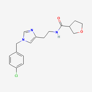 molecular formula C17H20ClN3O2 B7312198 N-[2-[1-[(4-chlorophenyl)methyl]imidazol-4-yl]ethyl]oxolane-3-carboxamide 