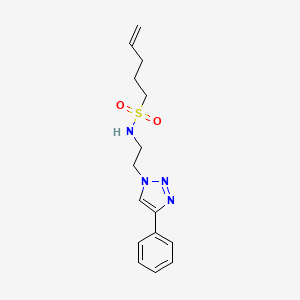 molecular formula C15H20N4O2S B7312216 N-[2-(4-phenyltriazol-1-yl)ethyl]pent-4-ene-1-sulfonamide 