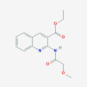 molecular formula C15H16N2O4 B7312248 Ethyl 2-[(2-methoxyacetyl)amino]quinoline-3-carboxylate 
