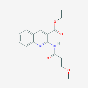 molecular formula C16H18N2O4 B7312251 Ethyl 2-(3-methoxypropanoylamino)quinoline-3-carboxylate 