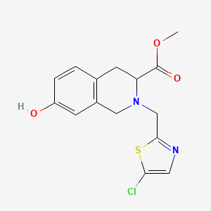 molecular formula C15H15ClN2O3S B7312264 methyl 2-[(5-chloro-1,3-thiazol-2-yl)methyl]-7-hydroxy-3,4-dihydro-1H-isoquinoline-3-carboxylate 
