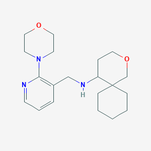 molecular formula C20H31N3O2 B7312265 N-[(2-morpholin-4-ylpyridin-3-yl)methyl]-2-oxaspiro[5.5]undecan-5-amine 