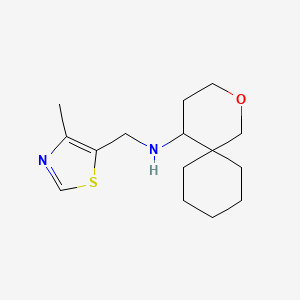 molecular formula C15H24N2OS B7312270 N-[(4-methyl-1,3-thiazol-5-yl)methyl]-2-oxaspiro[5.5]undecan-5-amine 