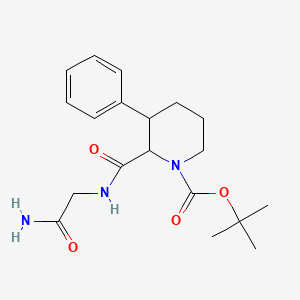 molecular formula C19H27N3O4 B7312425 Tert-butyl 2-[(2-amino-2-oxoethyl)carbamoyl]-3-phenylpiperidine-1-carboxylate 