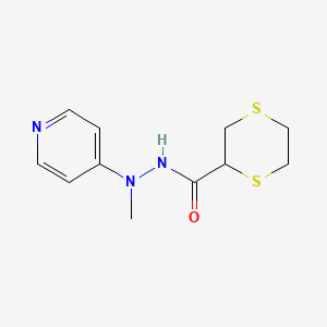 molecular formula C11H15N3OS2 B7312769 N'-methyl-N'-pyridin-4-yl-1,4-dithiane-2-carbohydrazide 