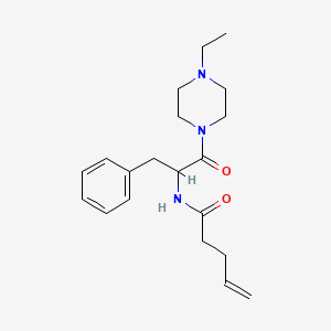molecular formula C20H29N3O2 B7312781 N-[1-(4-ethylpiperazin-1-yl)-1-oxo-3-phenylpropan-2-yl]pent-4-enamide 