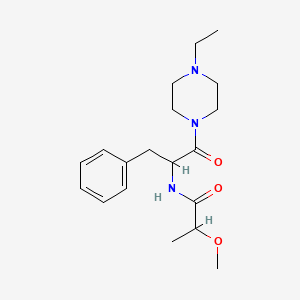 molecular formula C19H29N3O3 B7312782 N-[1-(4-ethylpiperazin-1-yl)-1-oxo-3-phenylpropan-2-yl]-2-methoxypropanamide 