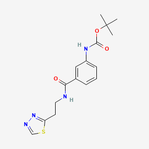 molecular formula C16H20N4O3S B7312840 tert-butyl N-[3-[2-(1,3,4-thiadiazol-2-yl)ethylcarbamoyl]phenyl]carbamate 