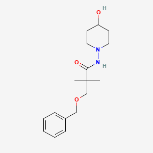 molecular formula C17H26N2O3 B7312842 N-(4-hydroxypiperidin-1-yl)-2,2-dimethyl-3-phenylmethoxypropanamide 