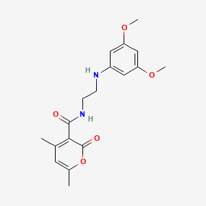 molecular formula C18H22N2O5 B7312853 N-[2-(3,5-dimethoxyanilino)ethyl]-4,6-dimethyl-2-oxopyran-3-carboxamide 