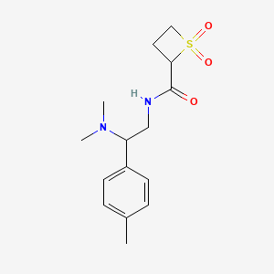 molecular formula C15H22N2O3S B7312876 N-[2-(dimethylamino)-2-(4-methylphenyl)ethyl]-1,1-dioxothietane-2-carboxamide 