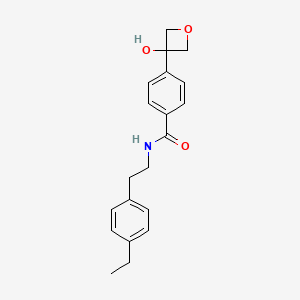 molecular formula C20H23NO3 B7312884 N-[2-(4-ethylphenyl)ethyl]-4-(3-hydroxyoxetan-3-yl)benzamide 