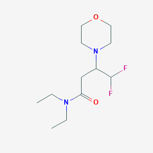molecular formula C12H22F2N2O2 B7312889 N,N-diethyl-4,4-difluoro-3-morpholin-4-ylbutanamide 