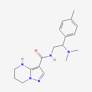molecular formula C18H25N5O B7312910 N-[2-(dimethylamino)-2-(4-methylphenyl)ethyl]-4,5,6,7-tetrahydropyrazolo[1,5-a]pyrimidine-3-carboxamide 
