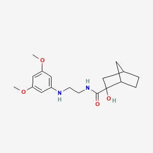 molecular formula C18H26N2O4 B7312935 N-[2-(3,5-dimethoxyanilino)ethyl]-2-hydroxybicyclo[2.2.1]heptane-2-carboxamide 