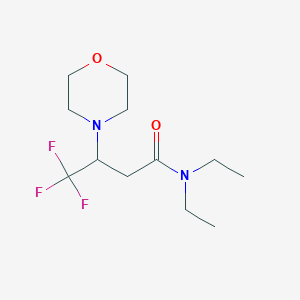 molecular formula C12H21F3N2O2 B7312949 N,N-diethyl-4,4,4-trifluoro-3-morpholin-4-ylbutanamide 