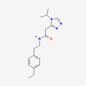 molecular formula C17H24N4O B7312953 N-[2-(4-ethylphenyl)ethyl]-2-(4-propan-2-yl-1,2,4-triazol-3-yl)acetamide 