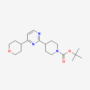 molecular formula C19H29N3O3 B7312987 Tert-butyl 4-[4-(oxan-4-yl)pyrimidin-2-yl]piperidine-1-carboxylate 