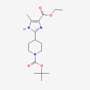 molecular formula C17H27N3O4 B7313072 tert-butyl 4-(4-ethoxycarbonyl-5-methyl-1H-imidazol-2-yl)piperidine-1-carboxylate 