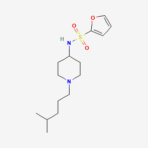 molecular formula C15H26N2O3S B7313116 N-[1-(4-methylpentyl)piperidin-4-yl]furan-2-sulfonamide 
