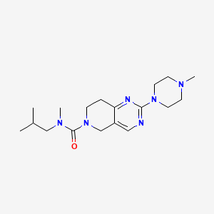 molecular formula C18H30N6O B7313145 N-methyl-2-(4-methylpiperazin-1-yl)-N-(2-methylpropyl)-7,8-dihydro-5H-pyrido[4,3-d]pyrimidine-6-carboxamide 