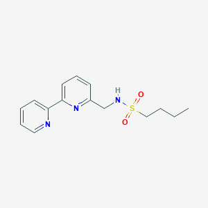 molecular formula C15H19N3O2S B7313168 N-[(6-pyridin-2-ylpyridin-2-yl)methyl]butane-1-sulfonamide 