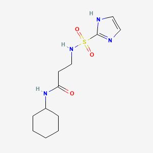 molecular formula C12H20N4O3S B7313253 N-cyclohexyl-3-(1H-imidazol-2-ylsulfonylamino)propanamide 
