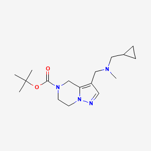 molecular formula C17H28N4O2 B7313271 tert-butyl 3-[[cyclopropylmethyl(methyl)amino]methyl]-6,7-dihydro-4H-pyrazolo[1,5-a]pyrazine-5-carboxylate 