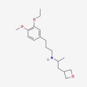 molecular formula C18H29NO3 B7313313 N-[3-(3-ethoxy-4-methoxyphenyl)propyl]-1-(oxetan-3-yl)propan-2-amine 