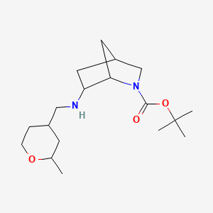 molecular formula C18H32N2O3 B7313358 Tert-butyl 6-[(2-methyloxan-4-yl)methylamino]-2-azabicyclo[2.2.1]heptane-2-carboxylate 