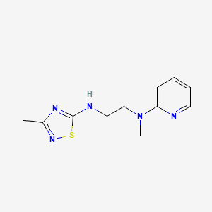 molecular formula C11H15N5S B7313466 N'-methyl-N-(3-methyl-1,2,4-thiadiazol-5-yl)-N'-pyridin-2-ylethane-1,2-diamine 