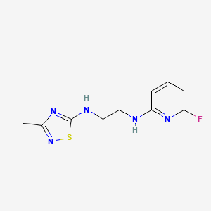 molecular formula C10H12FN5S B7313572 N-(6-fluoropyridin-2-yl)-N'-(3-methyl-1,2,4-thiadiazol-5-yl)ethane-1,2-diamine 