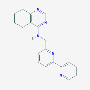 molecular formula C19H19N5 B7313585 N-[(6-pyridin-2-ylpyridin-2-yl)methyl]-5,6,7,8-tetrahydroquinazolin-4-amine 