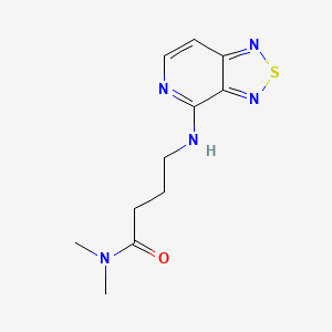 molecular formula C11H15N5OS B7313592 N,N-dimethyl-4-([1,2,5]thiadiazolo[3,4-c]pyridin-4-ylamino)butanamide 