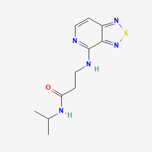 molecular formula C11H15N5OS B7313618 N-propan-2-yl-3-([1,2,5]thiadiazolo[3,4-c]pyridin-4-ylamino)propanamide 